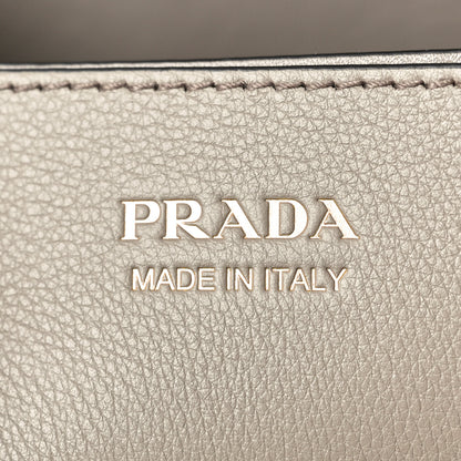 Prada Soft Grain Calfskin Large Buckle Bag With Belt Argilla 6 of 9