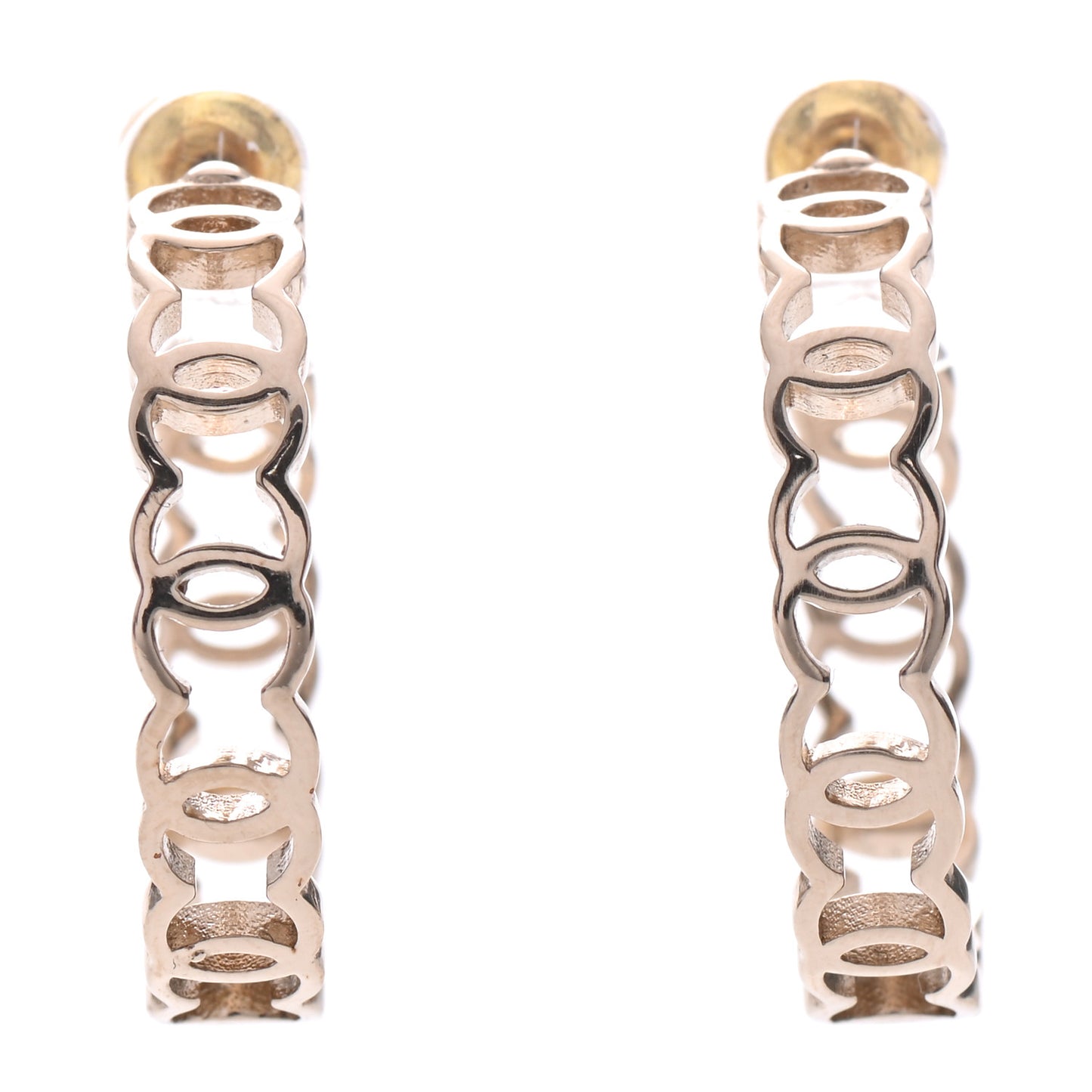 Metal CC Hoop Earrings Gold