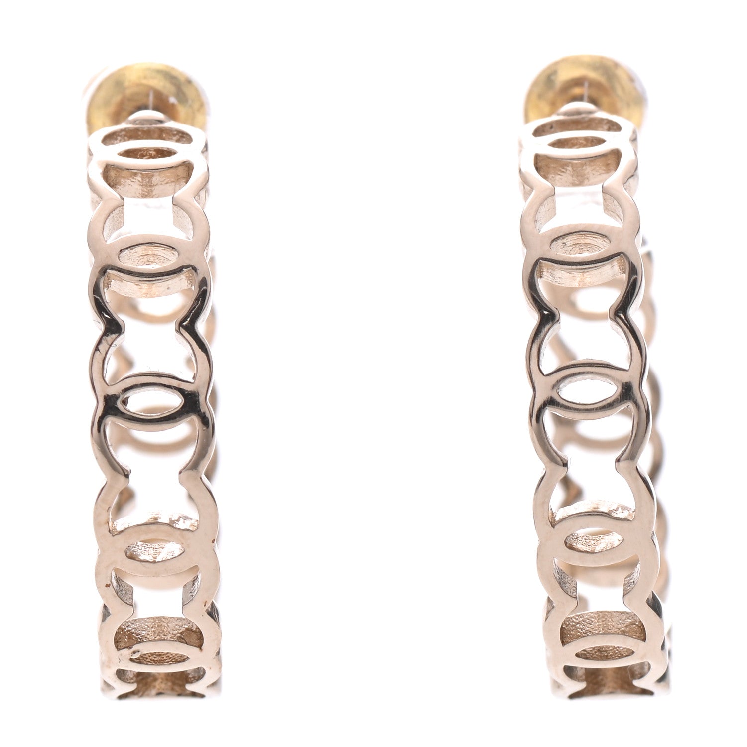 Chanel Metal CC Hoop Earrings Gold 1 of 5