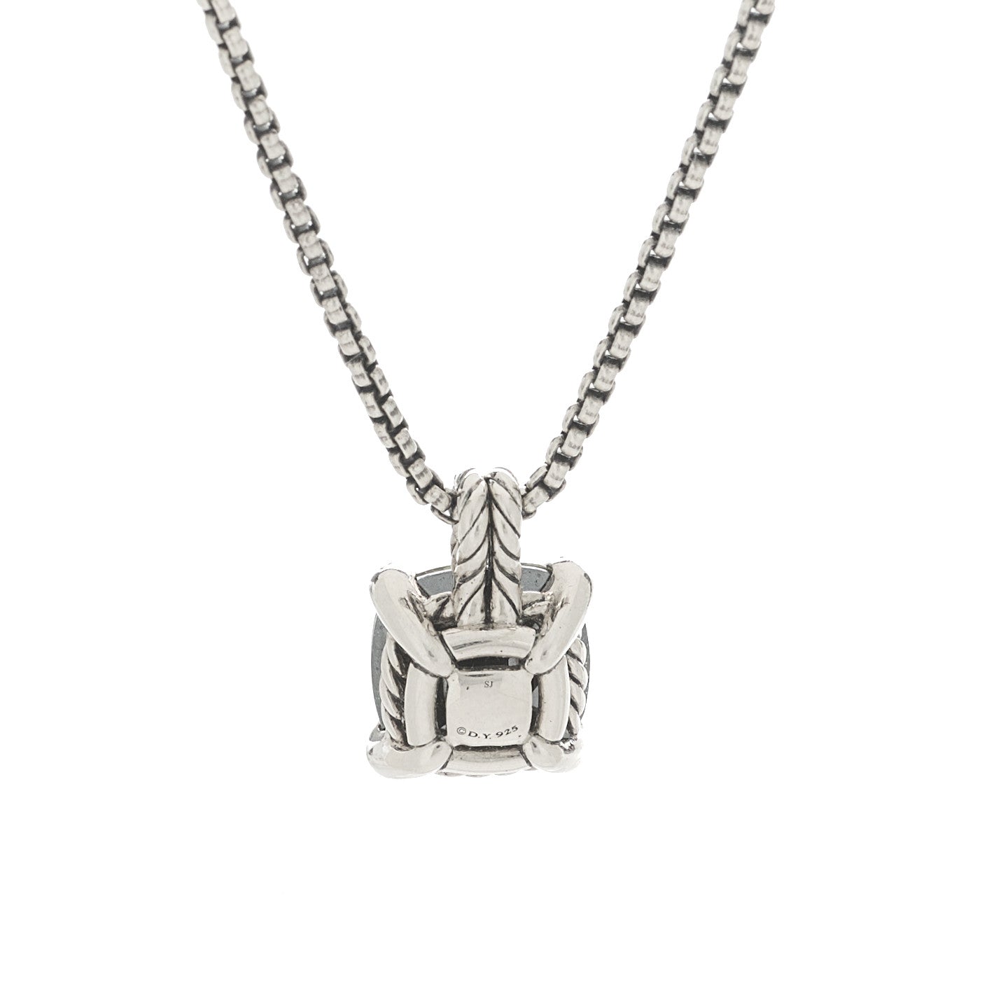 Sterling Silver Diamond Green Orchid 11mm Chatelaine Pendant Necklace