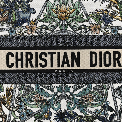 Christian Dior Canvas Embroidered Medium Etoile de Voyage Book Tote White Multicolor 7 of 9