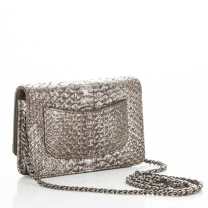 Chanel Metallic Python Wallet On Chain WOC Bronze 3 of 8