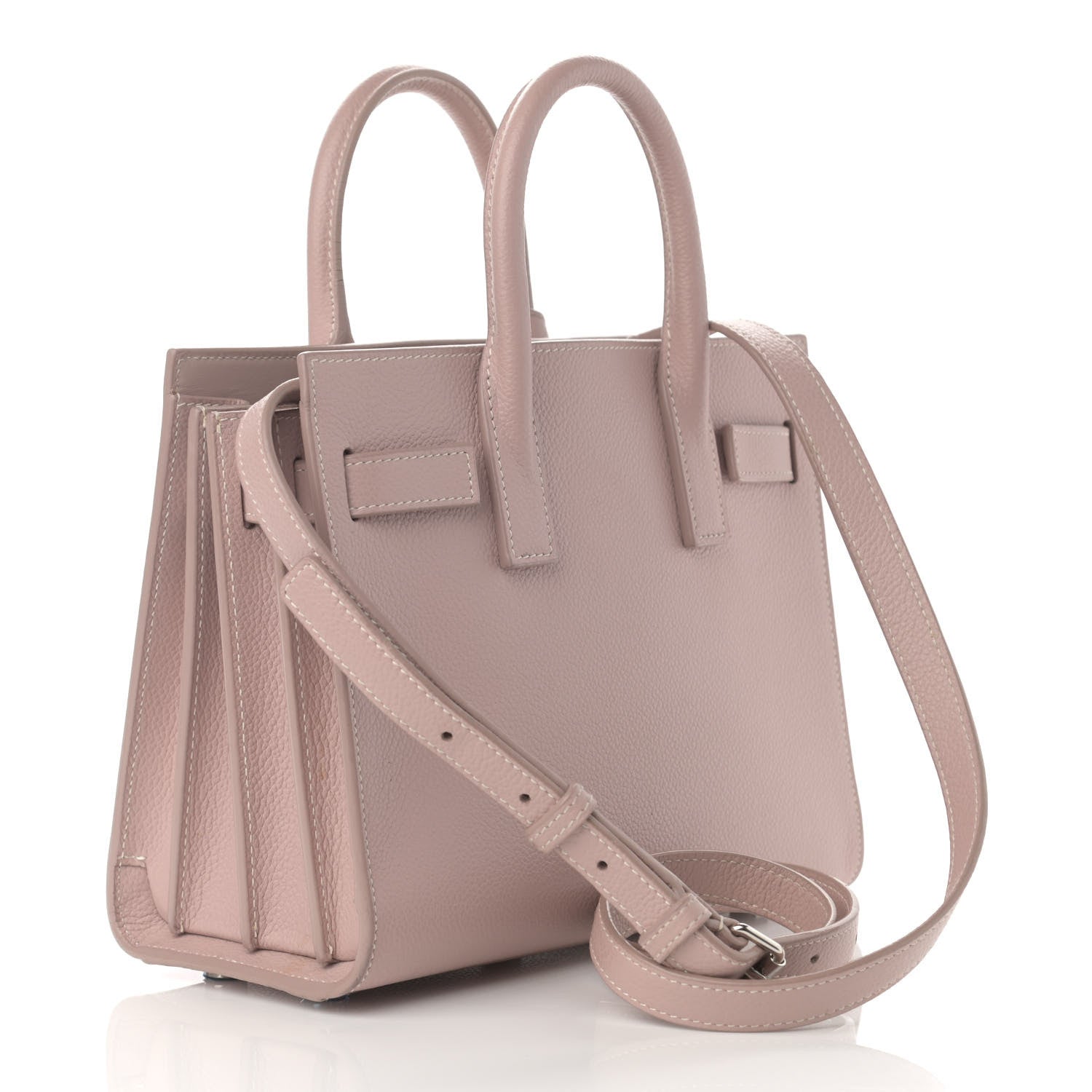 Saint Laurent Grained Calfskin Nano Sac De Jour Antique Rose 3 of 11