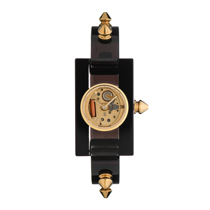 Gucci Stainless Steel Plexiglass 24mm Skeleton Stud Quartz Watch Black 1 of 5