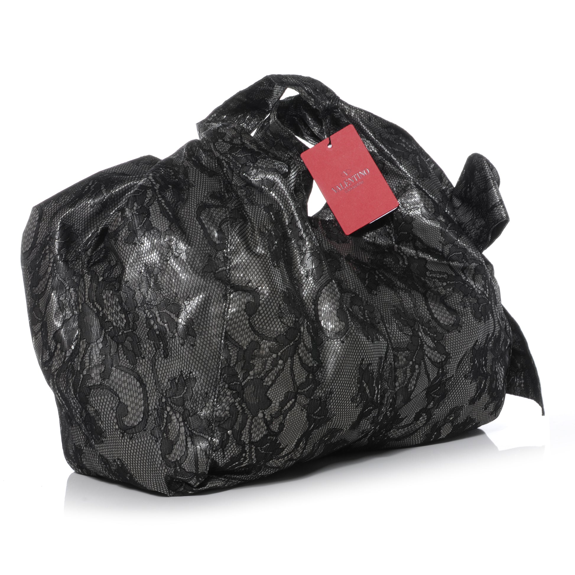 Valentino Garavani Day Lace Large Nuage Bow Hobo Black 3 of 7