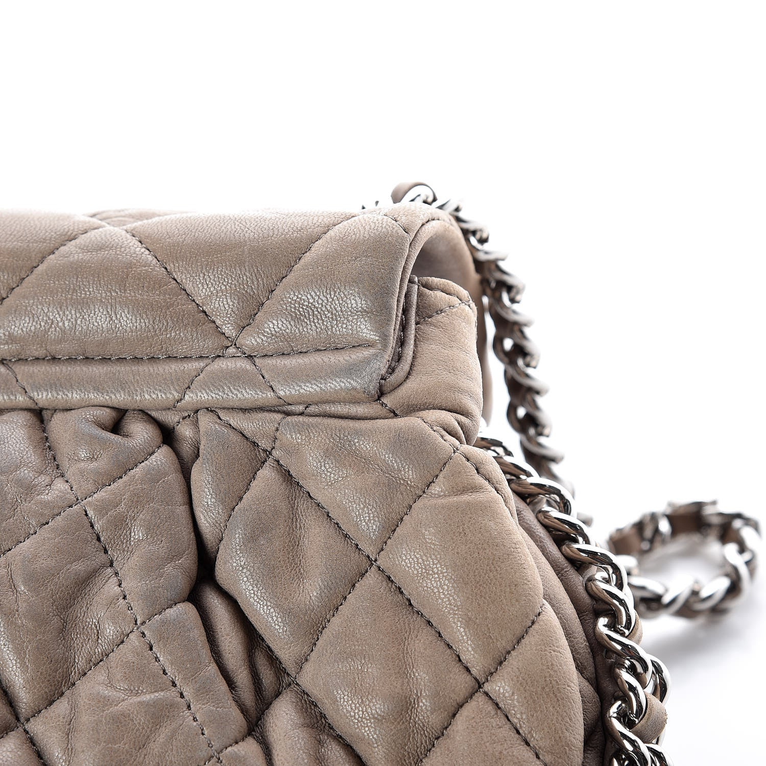 Chanel Washed Lambskin Quilted Medium Chain Around Messenger Taupe 21 of 24