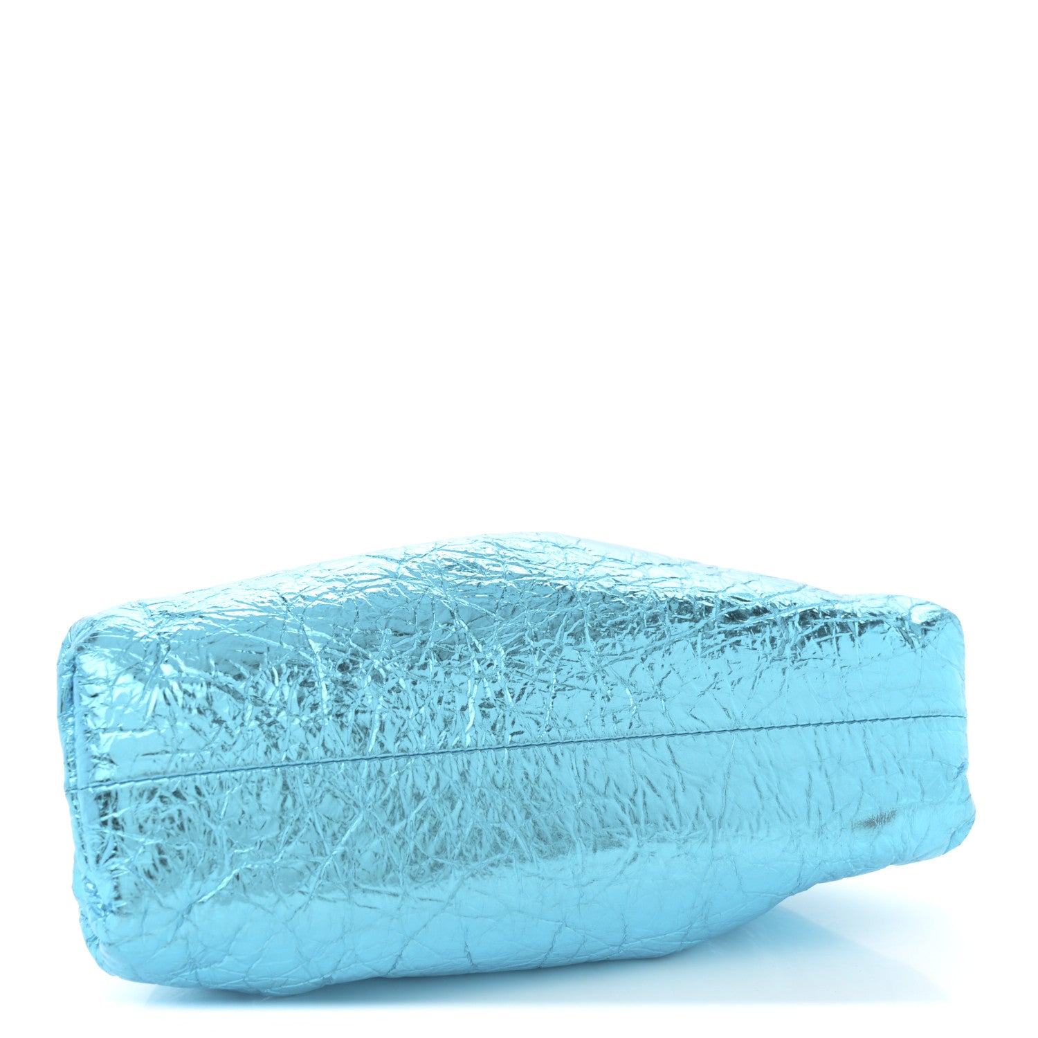 Bottega Veneta Metallic Crushed Calfskin The Mini Pouch Sky Blue 3 of 9