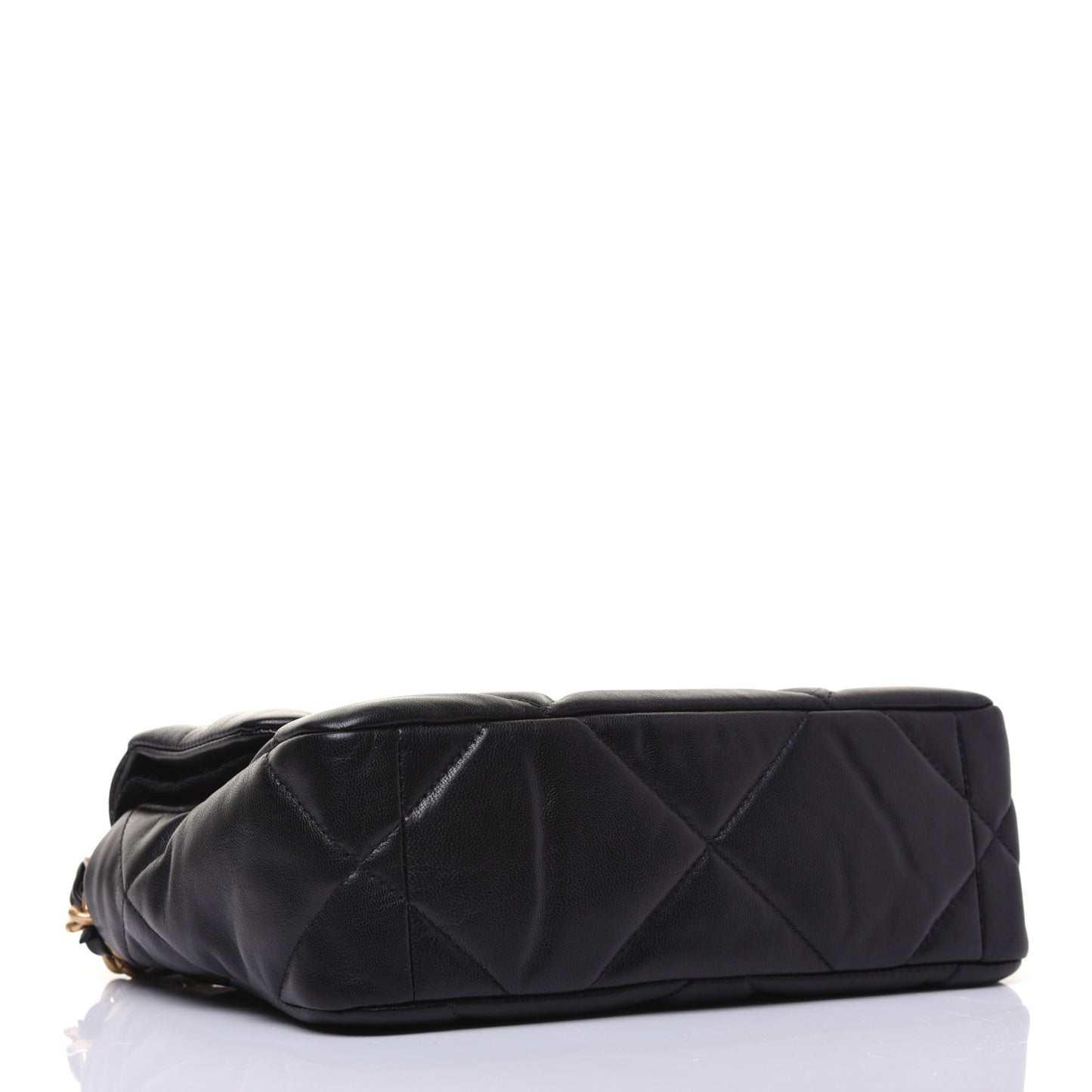 Goatskin Quilted Medium 19 Flap Black