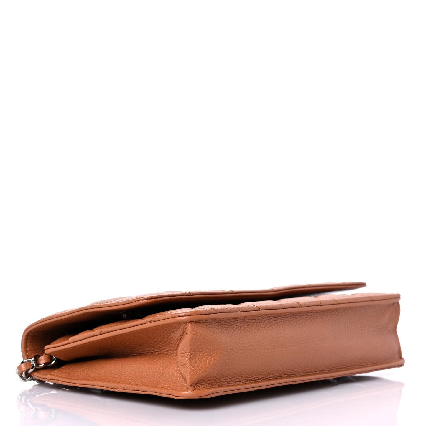 Caviar Quilted Wallet On Chain WOC Light Brown