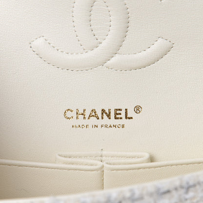 Chanel Tweed Patchwork Medium Double Flap White 8 of 11