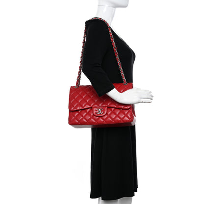 Chanel Caviar Quilted Jumbo Double Flap Red 2 of 12