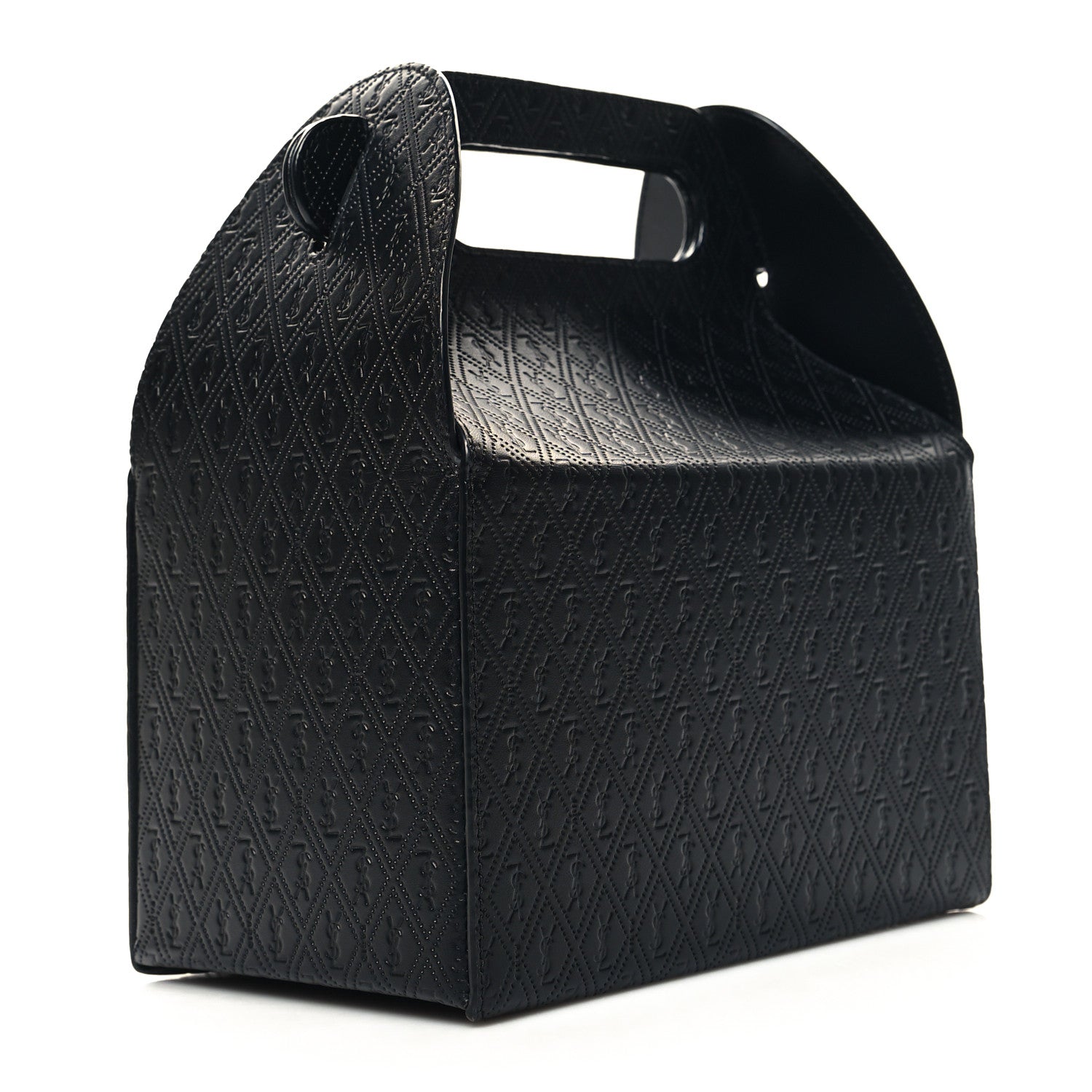 Saint Laurent Calfskin Monogram Take Away Box Black 3 of 9