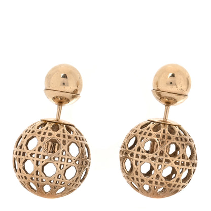Christian Dior Cannage Mise En Dior Tribal Earrings Gold 1 of 4