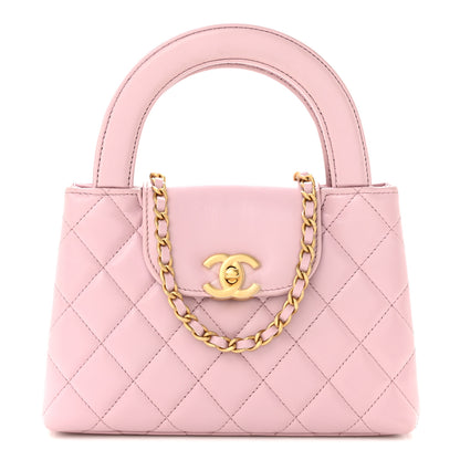 Chanel Shiny Aged Calfskin Quilted Nano Kelly Shopper Pink 1 of 11