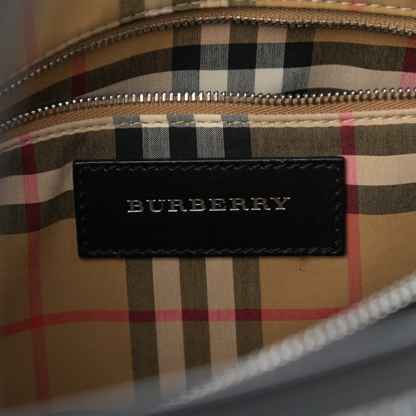 Derby Calfskin Vintage Check Medium Banner Tote Black