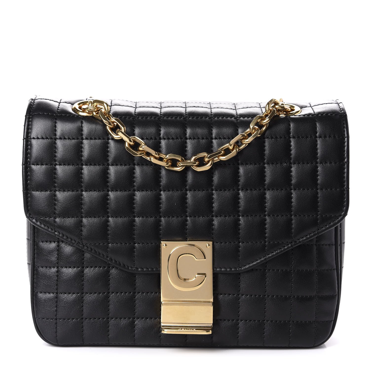 Celine Calfskin Quilted Small C Bag Black 1 of 10