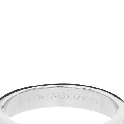 Tiffany 18K White Gold Diamond Atlas Solitaire Band Ring 46 3.75 4 of 5