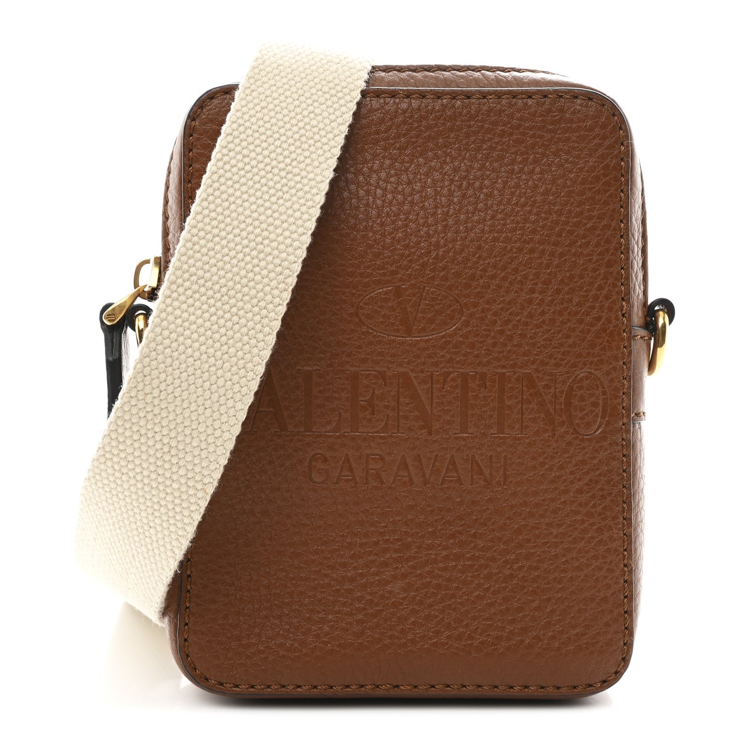 Pebbled Calfskin Logo Small Crossbody Bag Selleria