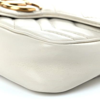 Gucci Calfskin Matelasse Super Mini GG Marmont Shoulder Bag White 10 of 12