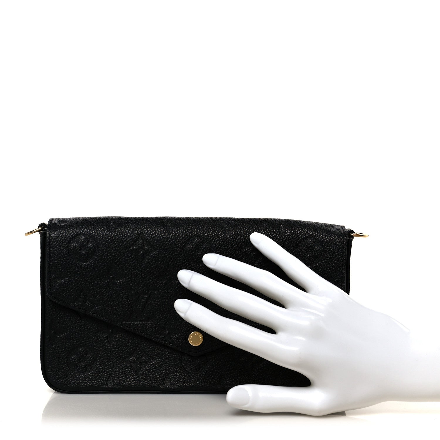 Louis Vuitton Empreinte Pochette Felicie Chain Wallet Black 2 of 8
