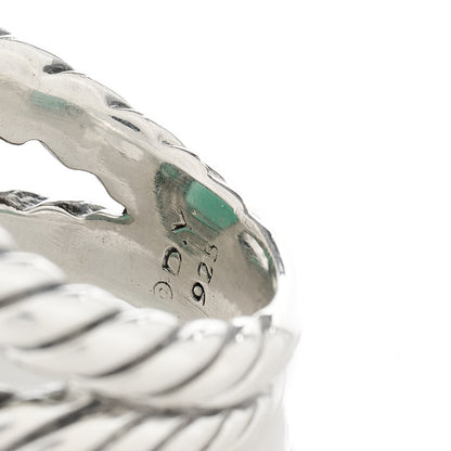 David Yurman Sterling Silver Diamond Green Onyx 14mm Albion Ring 50 5.25 5 of 5