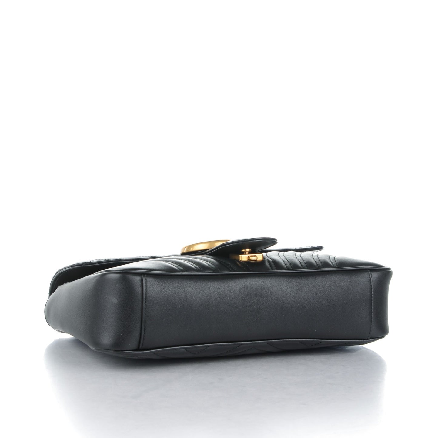 Calfskin Matelasse Medium GG Marmont Shoulder Bag Black