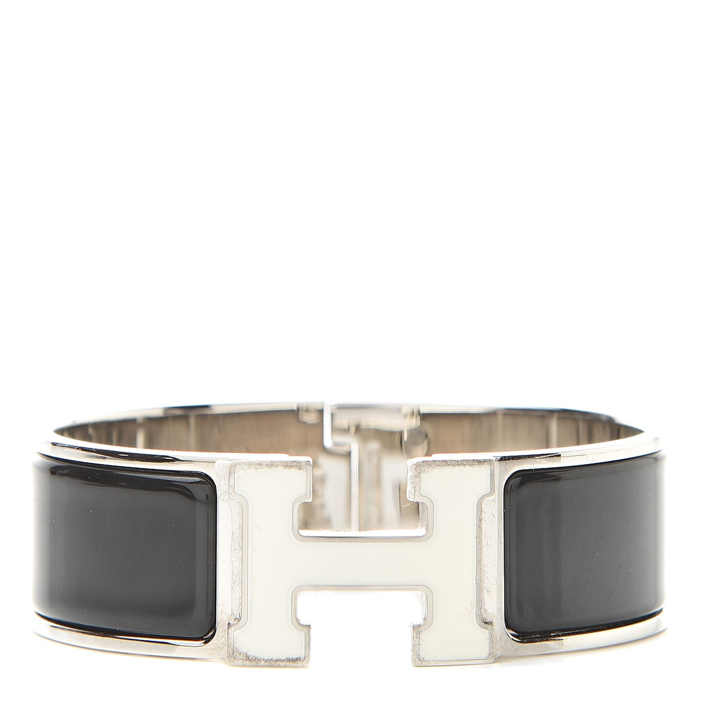 Enamel Wide Clic Clac H Bracelet GM Black
