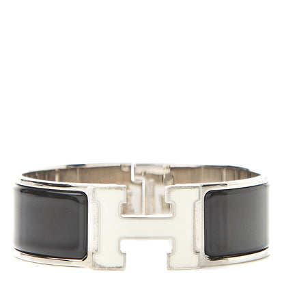Hermes Enamel Wide Clic Clac H Bracelet GM Black 1 of 5