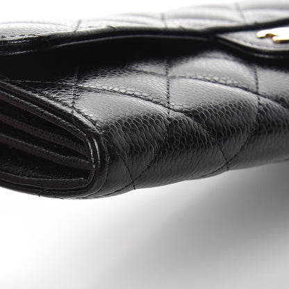 Chanel Caviar Quilted Large Gusset Flap Wallet Black 9 of 11