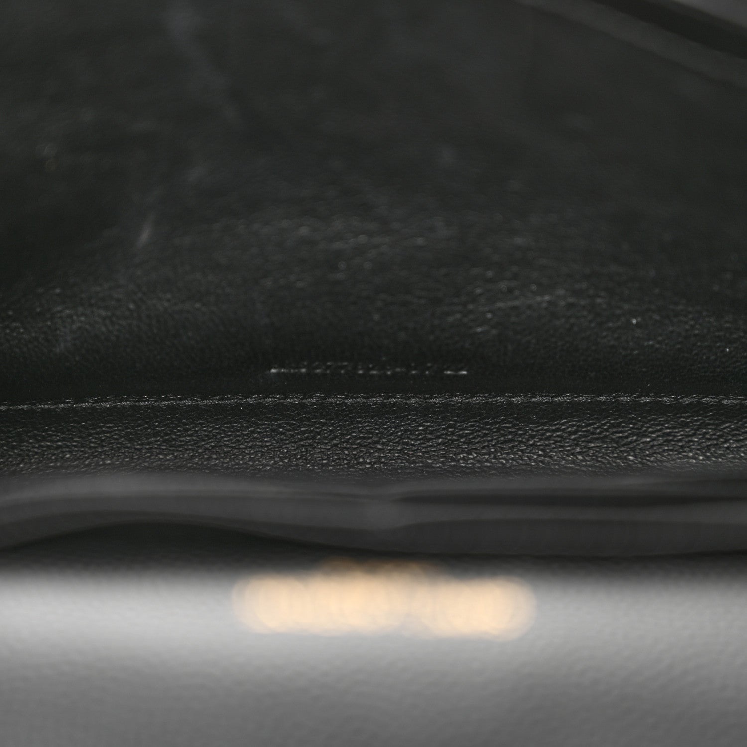 Saint Laurent Grain De Poudre Matelasse Chevron Monogram Chain Wallet Black 7 of 11