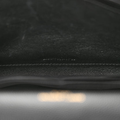 Saint Laurent Grain De Poudre Matelasse Chevron Monogram Chain Wallet Black 7 of 11