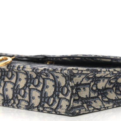 Christian Dior Oblique Saddle Chain Pouch Blue 9 of 9