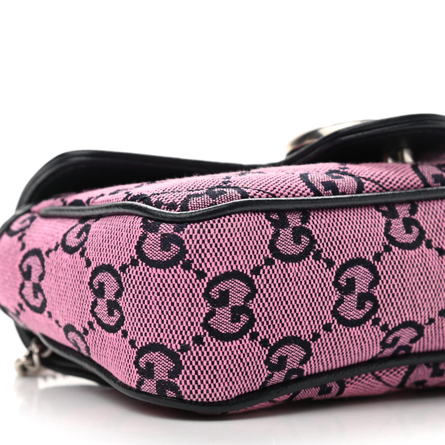 Gucci Monogram Multicolor Matelasse Diagonal Super Mini GG Marmont Shoulder Bag Pink Blue 8 of 10