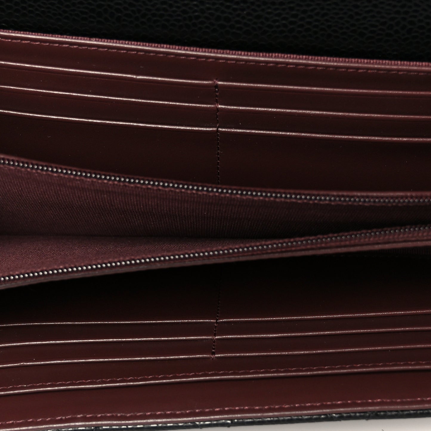 Caviar Quilted Large Gusset Flap Wallet Black