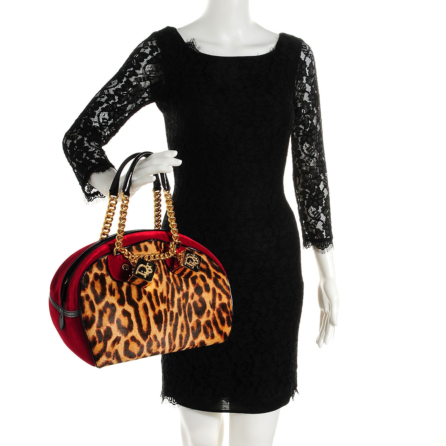 Christian Dior Calf Hair Leopard Velour Gambler Dice Bowler 2 of 8