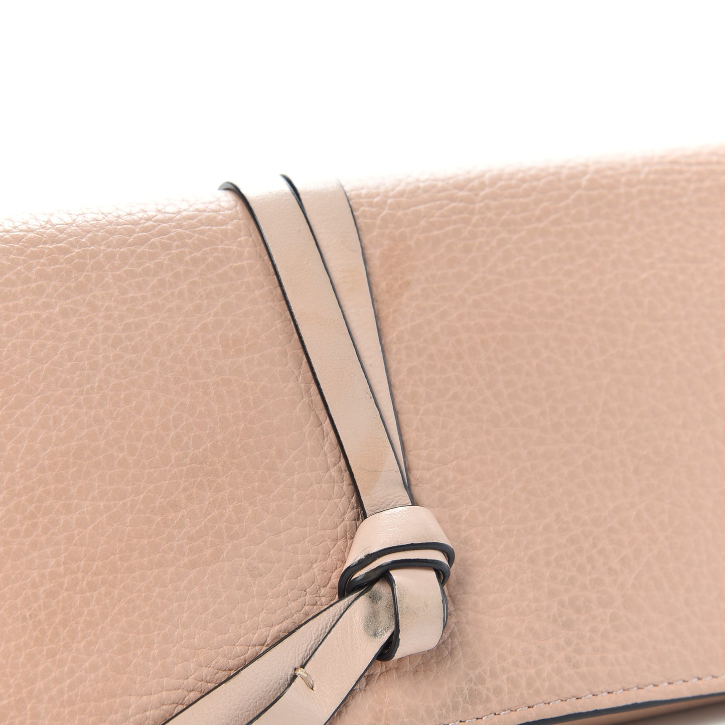 Calfskin Alphabet Long Wallet Blush Nude