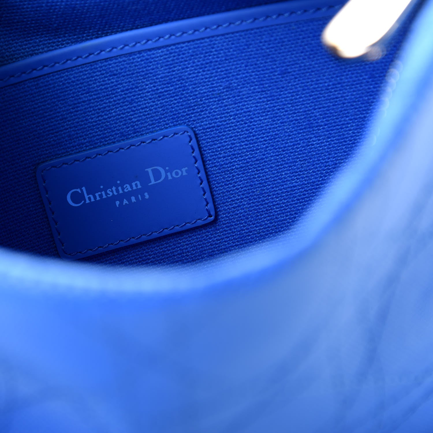Christian Dior Ultra Matte Canvas Cannage Panarea Pouch Blue 6 of 8