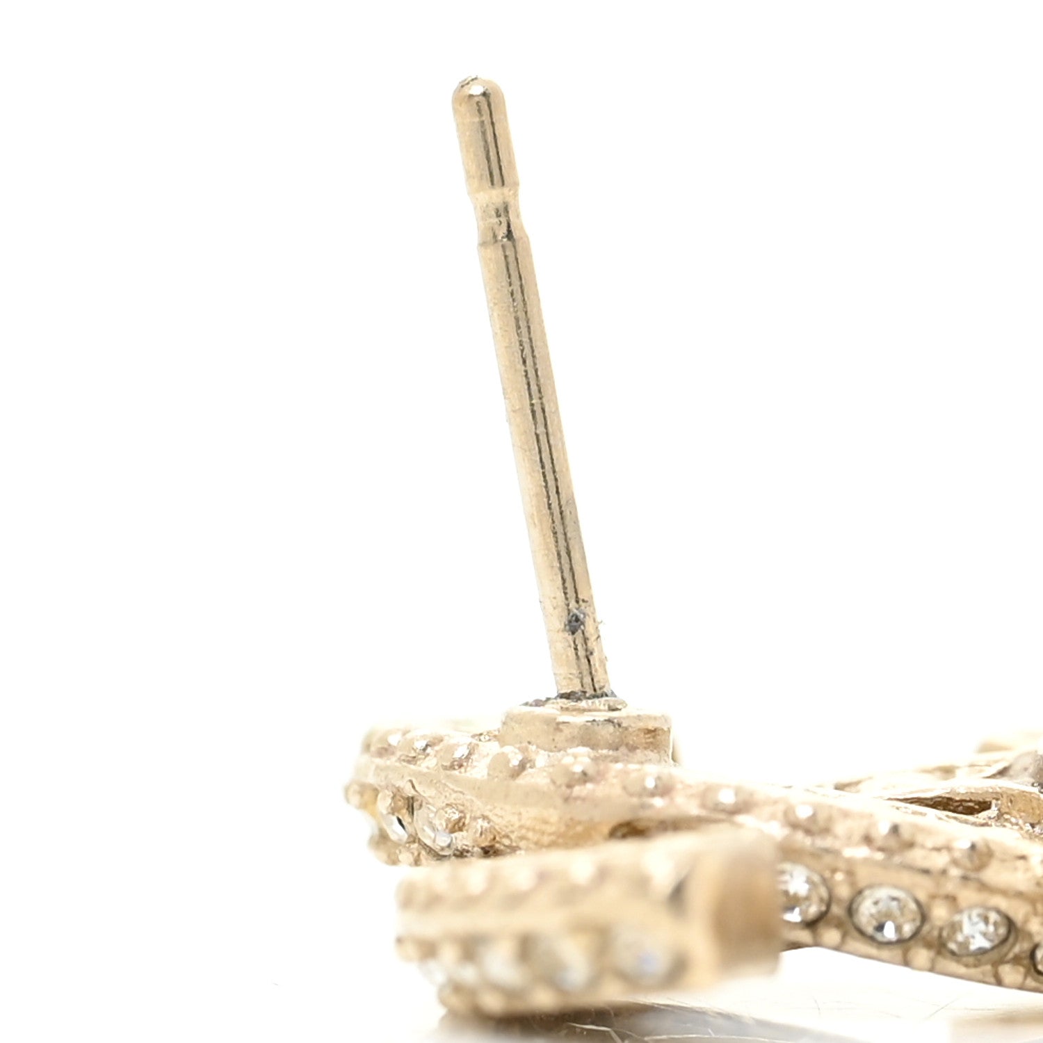 Chanel Crystal Pearl CC Drop Earrings Gold 7 of 7