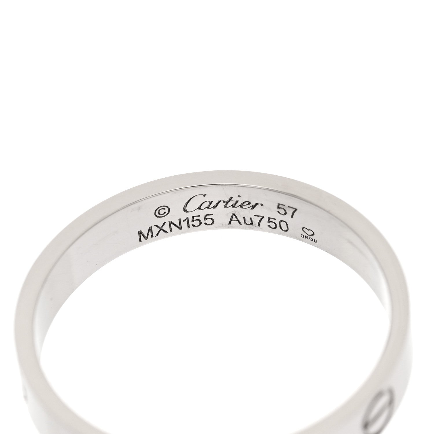 Cartier 18K White Gold 3.5mm LOVE Wedding Band Ring 57 8 3 of 4