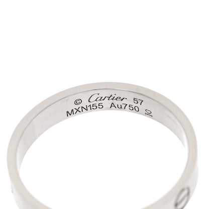 Cartier 18K White Gold 3.5mm LOVE Wedding Band Ring 57 8 3 of 4