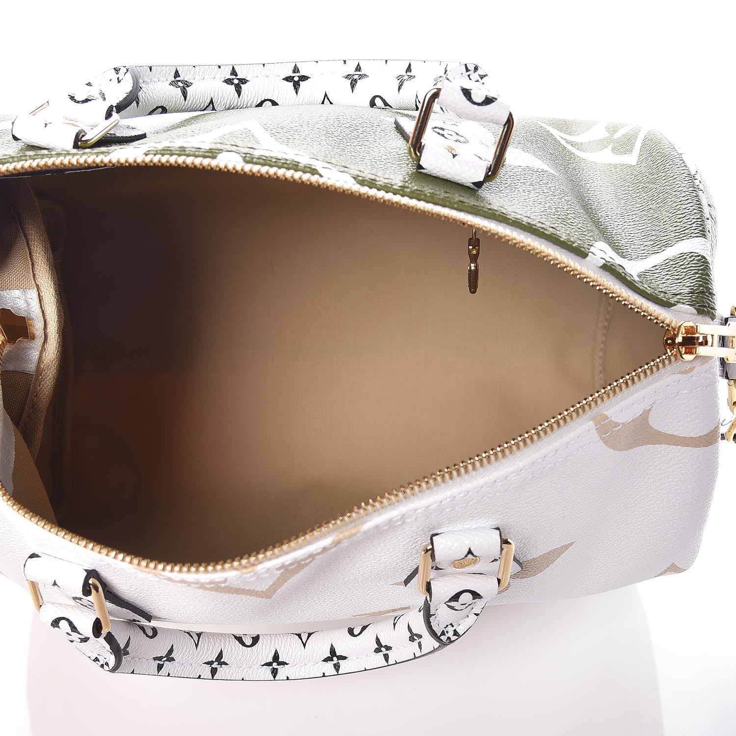 Louis Vuitton Monogram Giant Speedy Bandouliere 30 Kaki Beige 8 of 11
