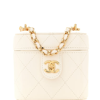 Chanel Lambskin Quilted Vanity Clutch With Chain White 8 of 11