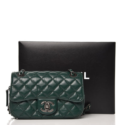 Chanel Aged Calfskin Quilted Small Easy Flap Green 8 of 8