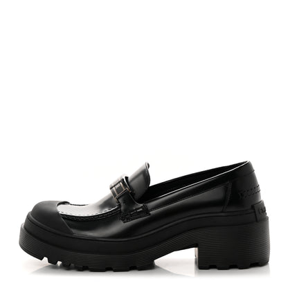 Christian Dior Brushed Calfskin Dior Code Lug Sole 15mm Loafers 38 Black 1 of 9