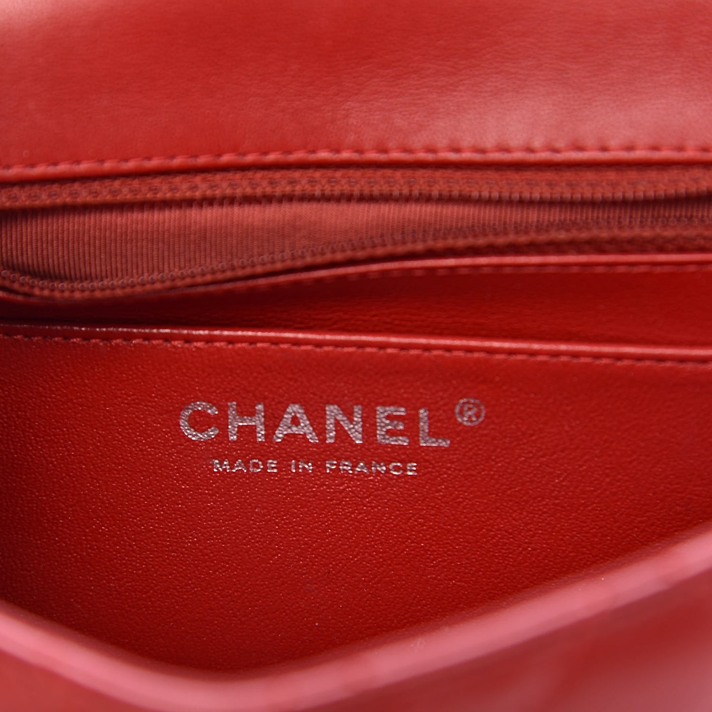 Lambskin Quilted Mini Square Flap Red