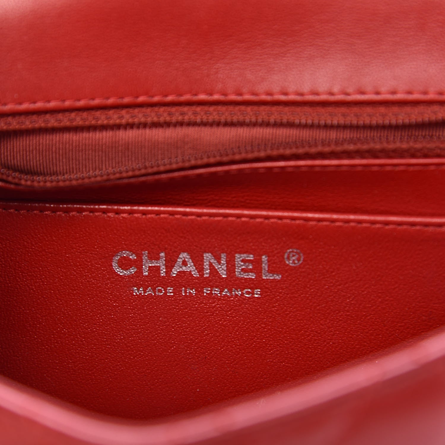 Chanel Lambskin Quilted Mini Square Flap Red 6 of 21