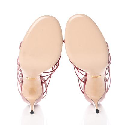 Gucci Malaga Kid Aneta Ladder-Strap 95mm Sandals 39.5 Carmine Rose 5 of 9