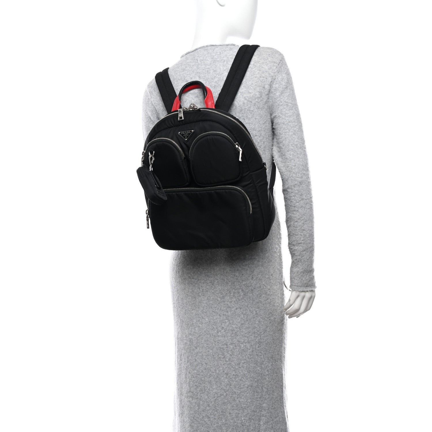 Prada Tessuto Nylon Pocket Cargo Backpack Black Fuoco 1 of 9