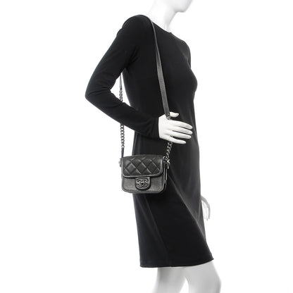 Chanel Iridescent Calfskin Mini Back To School Crossbody Flap Anthracite 2 of 8