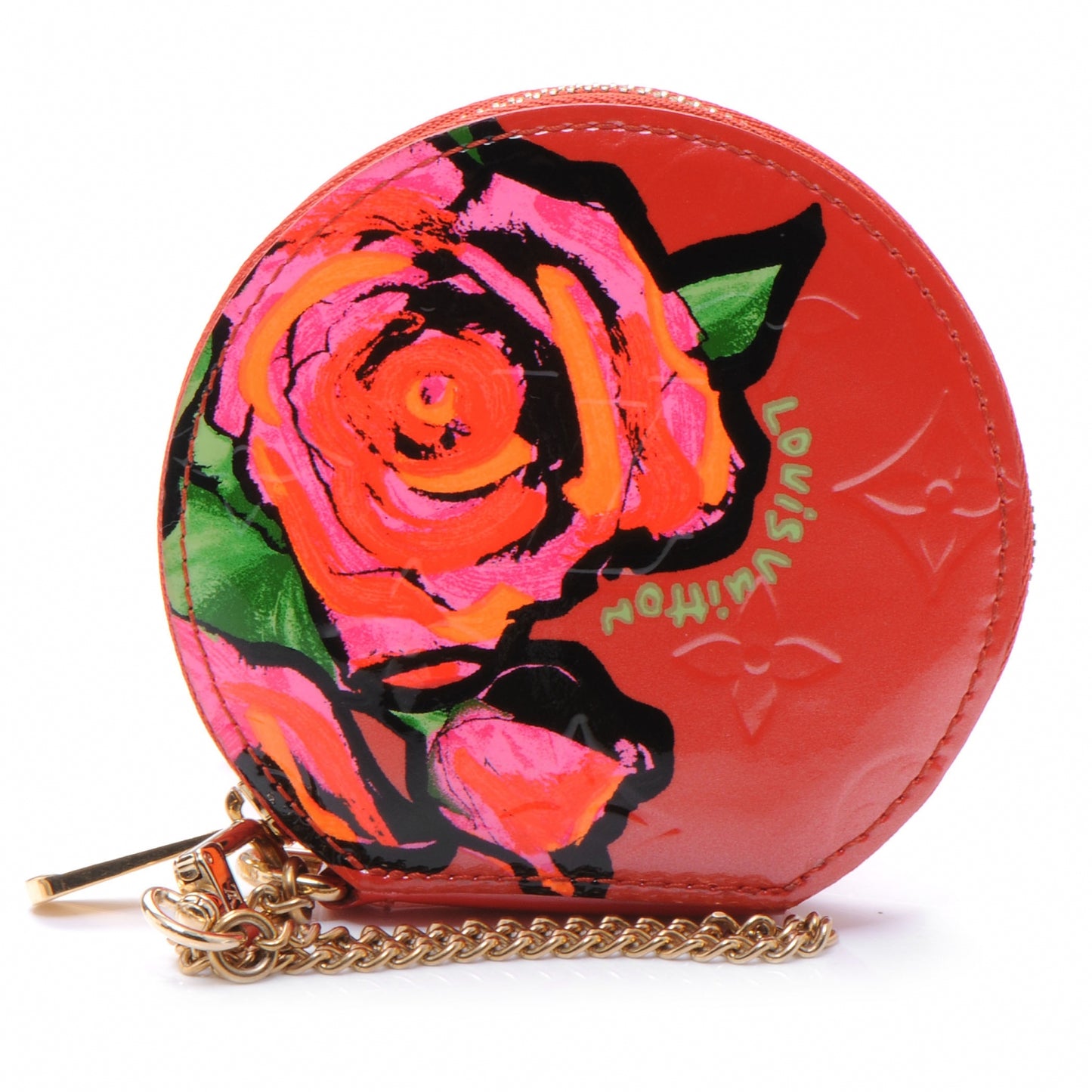 Vernis Roses Chapeau Coin Purse Orange Sunset